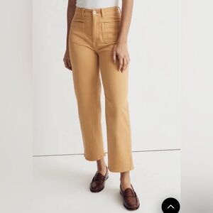 Madewell Emmett 2.0 Wide-Leg Crop Pants - Mustard Yellow - Women’s Size 28